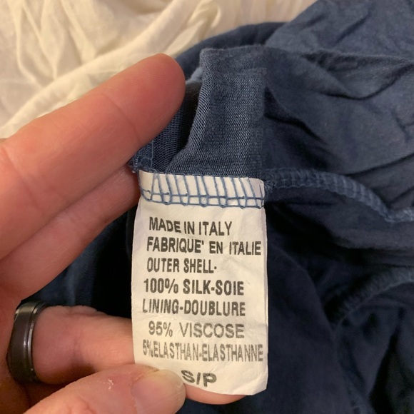 GIUSY Made in Italy Silk Ombre Blouse - Blue & White - Size S - Picture 4 of 8